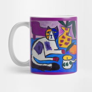 Colorful Cat Painting in the style of Henri Matisse Mug